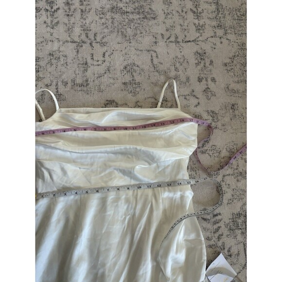 Lulus Lovely Endearment White Satin Sleeveless Backless Maxi Dress Large Bridal - Picture 6 of 10